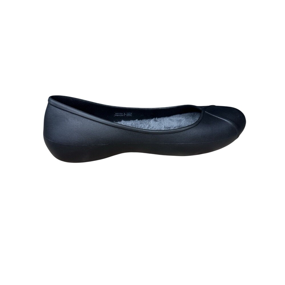 Crocs Olive ll Dual Comfort Black Flats Faux‎ Fur Size 9 Business Casual - Picture 5 of 11